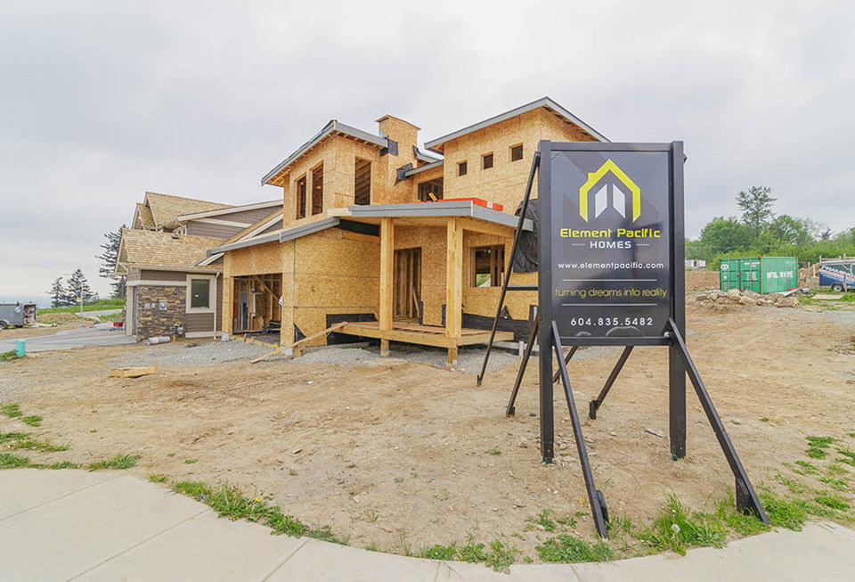 custom home build site